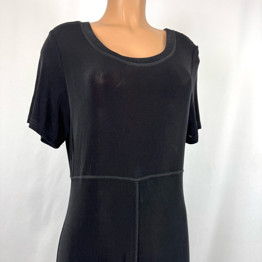 Travel Smith Women’s Sz XL Black Short Sleeve Maxi Dress Slinky Stretchy Comfort - Picture 4 of 11